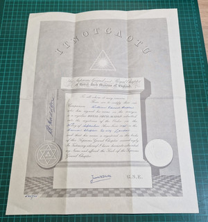 Masonic Certificate William Edward Hadden Bannon Chapter 1539 1965 (517)