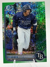 2022 Bowman Draft - Chrome Willy Vasquez #BDC-40 Green Sparkle Refractor /99...