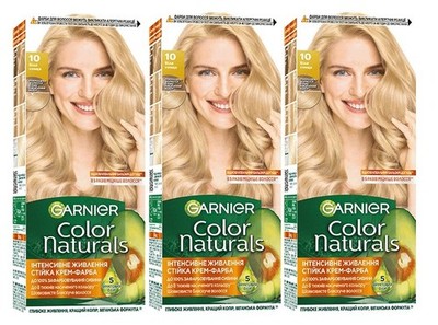 Garnier Color Naturals 10 Ultra Light Blonde Color hair 3-Pack x 110ml