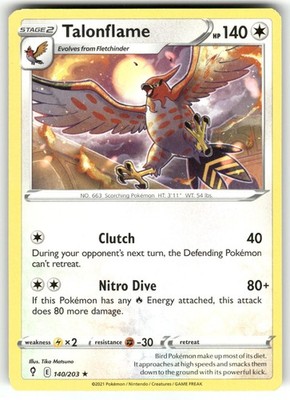 Talonflame 140/203 Rare Evolving Skies Pokemon Near Mint