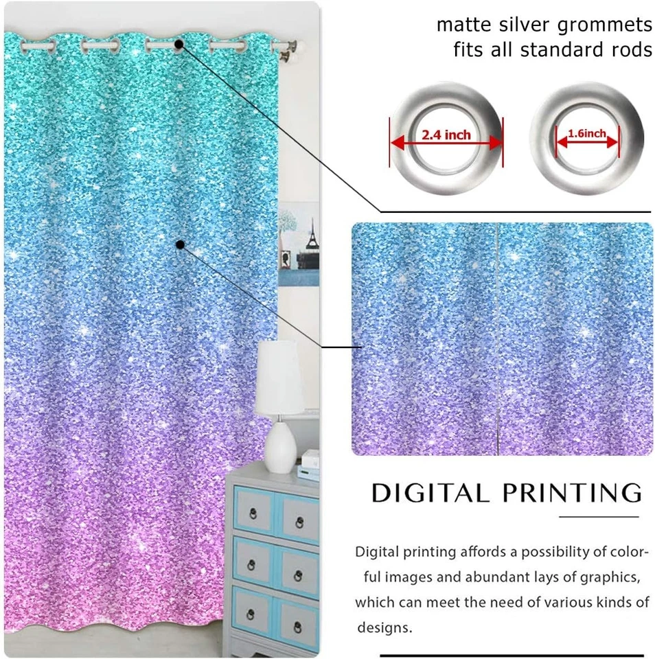 QH Cortina Ventana Fondo Multicolor 42"W x 84"L (Pack de 2), Patrón7 Foto 2 de 4