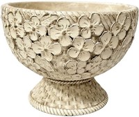 Blumentopf Stein Mit Blumenrelief 20X15 Cm Beige Clayre & Eef 6TE0595