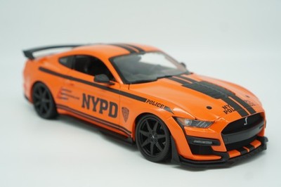 2020 Mustang Shelby GT500 1:18 NYPD Police Custom Orange Diecast Model Car