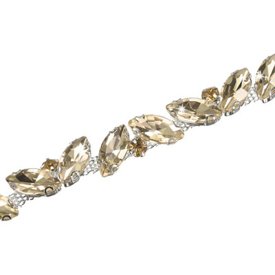 M METERXITY Kristall Strass Kette Borte zum Basteln - Golden Champagner 3 Yards