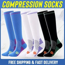 Leg Support Brace Calf Compression Sleeve Socks with Strap Sport Pain Relief US