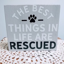 HANDCRAFTED DOG TIERED TRAY DECOR/MINI WOOD SIGN/DOG HOME DECOR/PAW PRINT DECOR