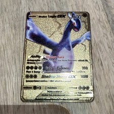 Pokémon Shadow Lugia GX Metal Full Art Foil Card Dragon 300 HP 1000 Attack