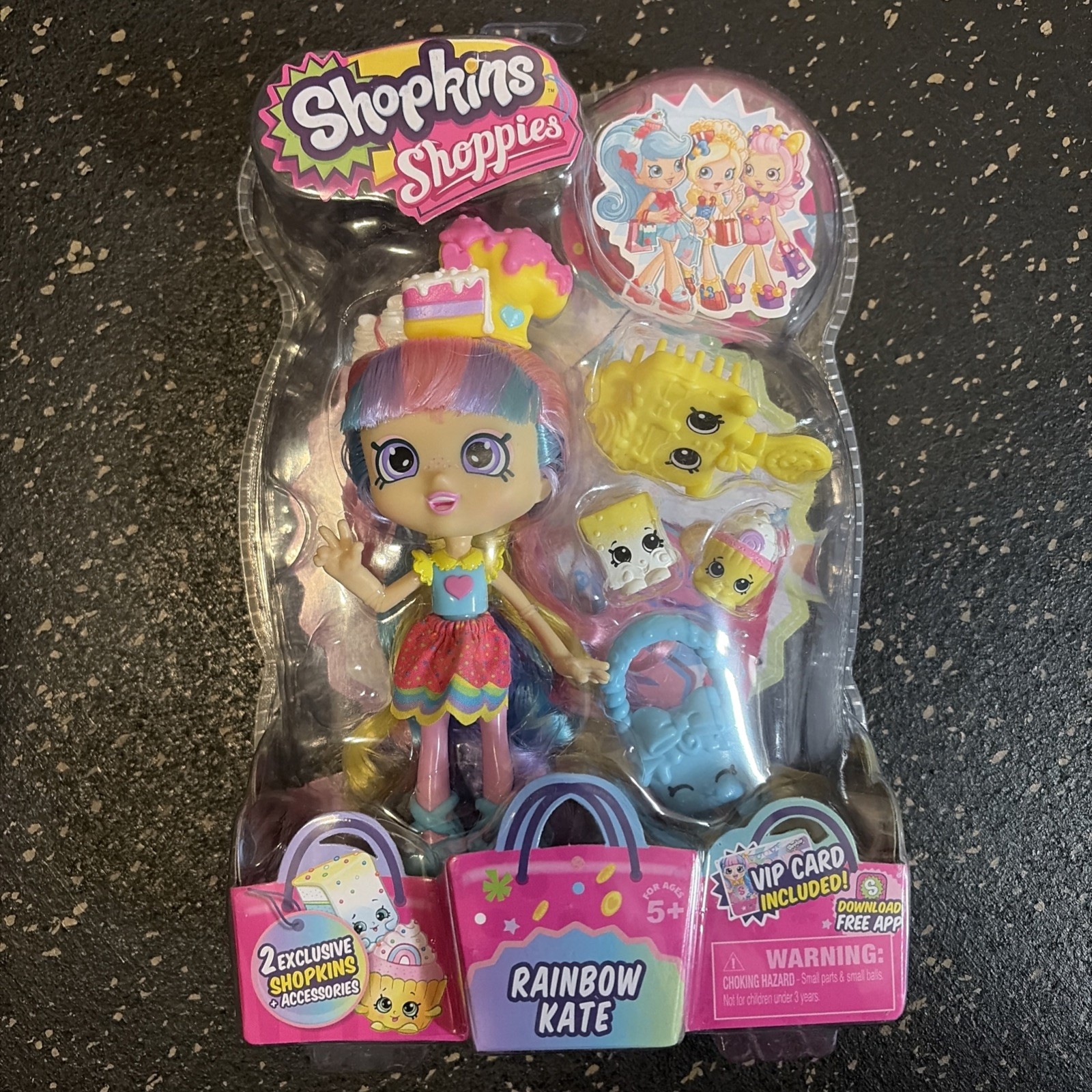 Shopkins Shoppies Rainbow Kate Doll VIP Card Included New Se
