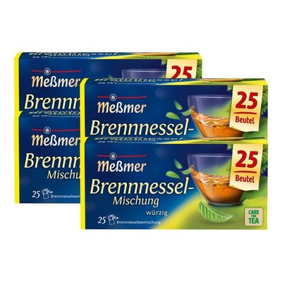 Meßmer Brennnessel Mischung fein würzig 25 Teebeutel 50g 4er Pack