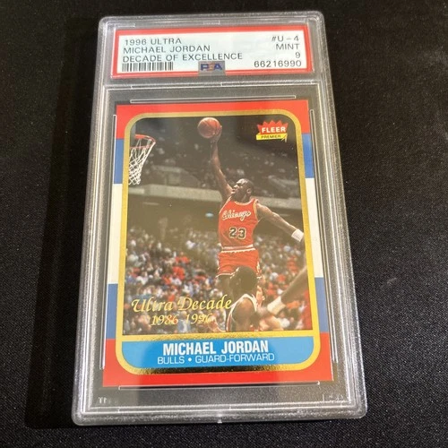Fleer Ultra 1996-97 Michael Jordan Decade of Excellence U-4 Chicago Bulls PSA 9