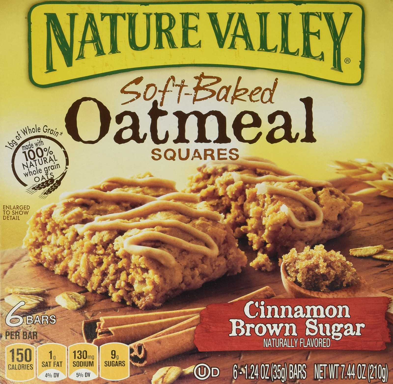 Nature Valley, Soft Baked Oatmeal Squares, Cinnamon Brown Sugar, 7.44oz Box (...
