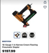 Bostitch 18-Gauge 1-in Narrow Crown Flooring Stapler Gun