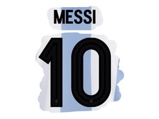 Messi #10 Argentina 2024 Anniversary Home Nameset Flock Heat Transfer