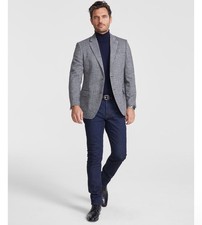  295 NEW NAUTICA Mens 38R Gray Herringbone Tweed Blazer Sport Coat Suit Jacket