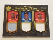 17/33 GOLD Ken Griffey Jr/Thomas/Pujols 08 Upper Deck Premier Trios Memorabilia
