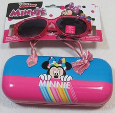 Girl's Disney Junior Minnie Mouse Sunglasses Pink Sparkle 100 UVA Case New