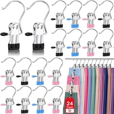 24 Pack Boot Hangers Clips for Closet, Heavy Duty Legging Organizer for Closet H