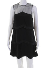 Stella McCartney Womens Ruffled Trim Sleeveless Dress Black Size EUR 38