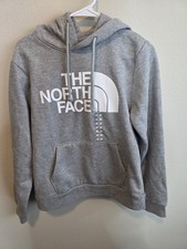 The North Face Womens Half Dome Logo Hoodie Pale Grey Heather S