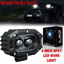 White 4" LED Work Light Bar Spot Pods Fog Lamp Offroad Driving Truck SUV 4WD
