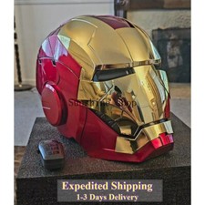 Autoking Iron Man Gold MK5 Helmet Electronic Voice Activated Open Close Mask USA