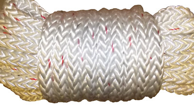 3/4'' x 50' 12-Strand Braided Polyester Rope, Wire Pulling Line, Bull Rope