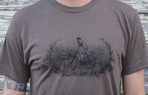Vintage Track Bicycle Tri Blend T Shirt Retro Antique Fixed Gear Race Bike Fixie - Picture 6 of 25