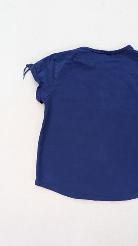 Gap Girls T-Shirt Blue Lace-up Short Sleeve Sparkle Graphic Size XXL Stretch - Picture 15 of 17