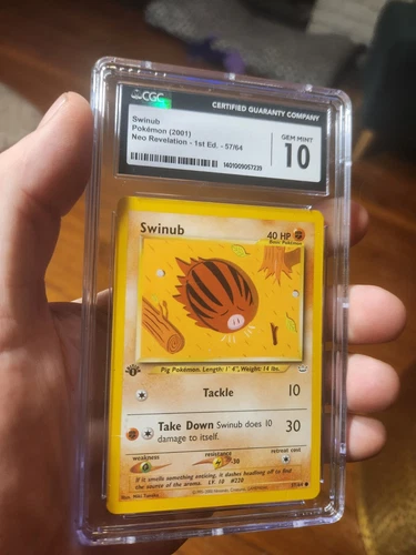 (POP 29) CGC 10 GEM MINT 2001 Pokemon Neo Revelation 1st Edition Swinub 57/64 