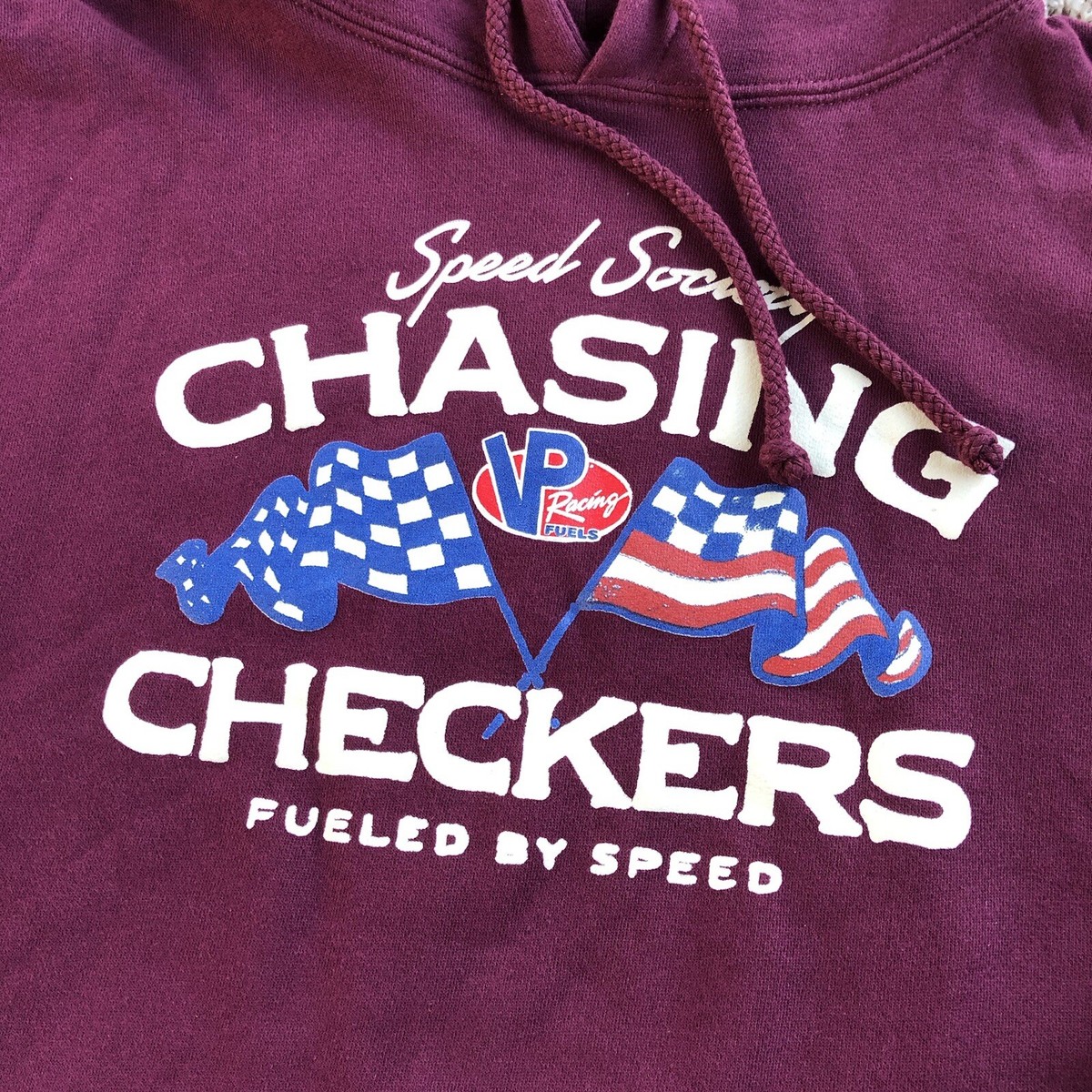 VP Racing Fuels x Speed Society Graphic Hoodie Mens M Burgundy Racing Pullover View 2