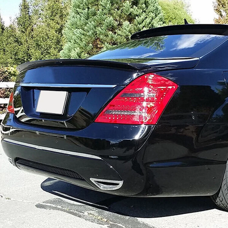 FOR MERCEDES S CLASS W221 S500 S550 07-13 GLOSS BLACK REAR TRUNK SPOILER WING - Imagem 4 de 4