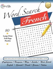 Large Print FRENCH Word Search Puzzles: Digital Printable Download