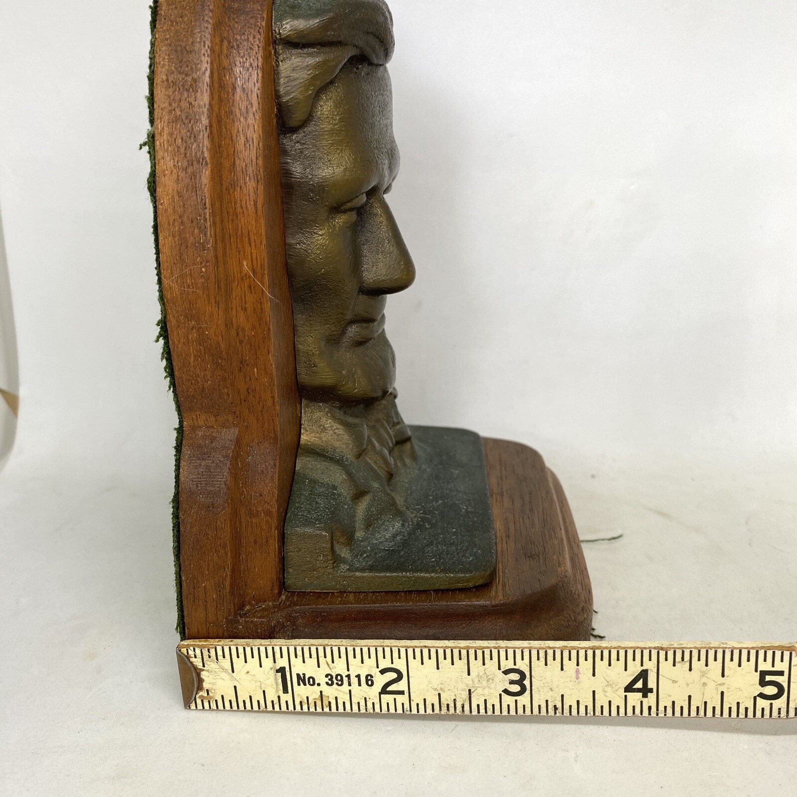 Vintage Pair VERONA Bronzed Cast Iron Bookends Abraham Lincoln