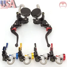 7/8" Universal Motorcycle Brake Clutch Levers Set Master Cylinder Reservoir USA
