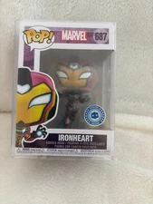 FUNKO POP WITH PROTECTOR IRONHEART 687 POP IN A BOX EXCL MARVEL