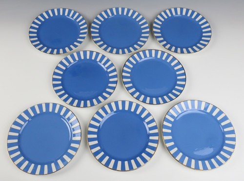 Set of 8 Sarreguemines FOX TROTT French Art Deco 8" Dessert Plates Fox-Trott - Picture 12 of 12