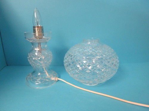 15" BEAUTIFUL VINTAGE RARE TYRONE IRISH CRYSTAL TABLE LAMP LIGHT SLIEVE DONARD - Picture 4 of 7
