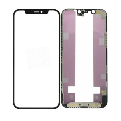 Front Top Glass With Frame Adhesive OCA For Apple iPhone 12 / iPhone 12 Pro