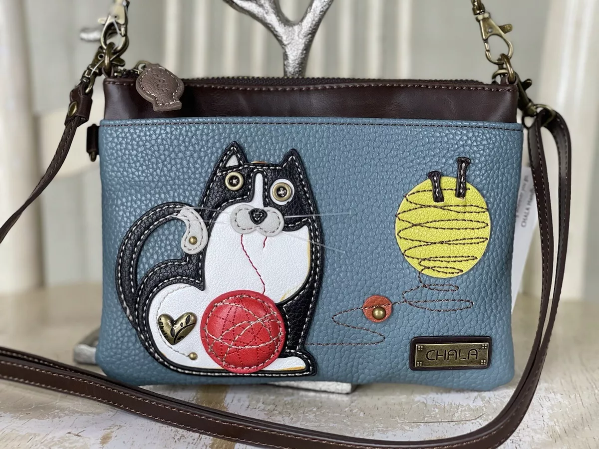 Fat Cat Mini Crossbody Purse Chala Handbags Convertible Straps NEW