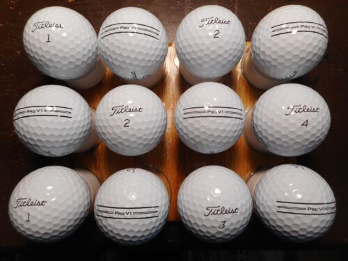 12 Titleist 2023/2024 Pro V1 Enhanced Alignment 5A Mint No Logo Used Golf Balls