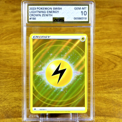 p*e様 fontaine holographic edition デック　レア Pokemon SWSH Crown Zenith Lightning Energy 155/159 AGS Gem