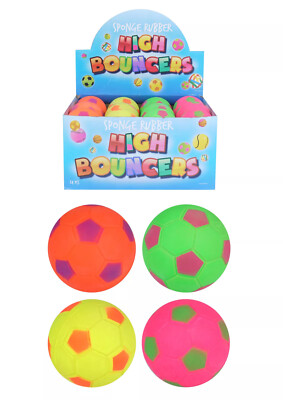 24 x verschiedene Fußball Hartschwamm Gummi Hi-Bounce Bälle - Großhandelsbox