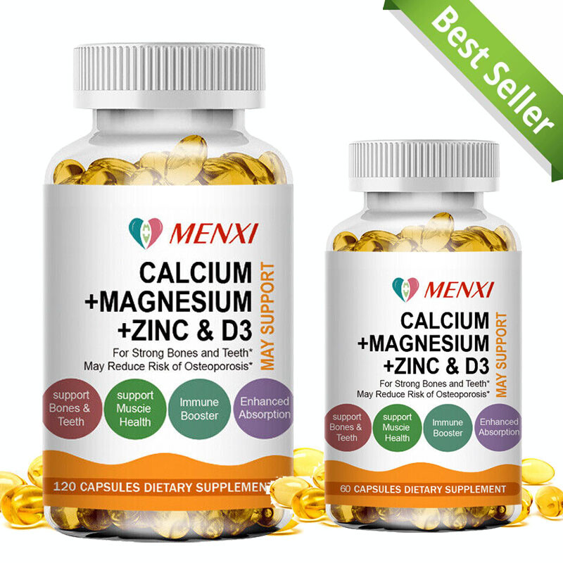 60/120pz Calcio Magnesio Zinco e Vitamina D3 Capsula Salute Ossa Supporto Immunitario