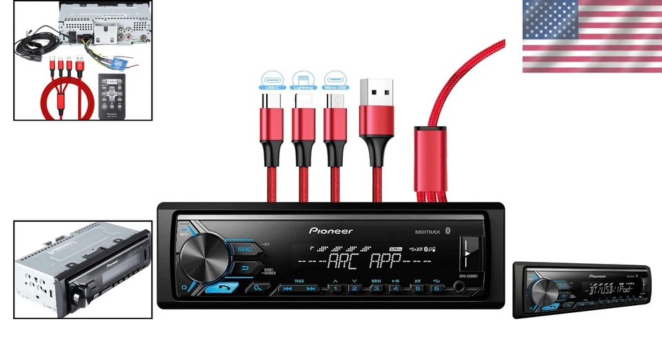 Pioneer MVH-X390BT Digital Media Receiver - Bluetooth Audio & USB Charging Cable - Image 2 of 4