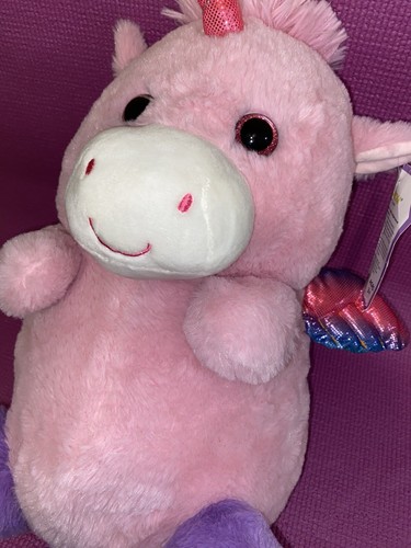 Kellytoy Fantasy Pets 15” Fat Baby Pink & Purple Unicorn Dragon Plush - Picture 7 of 14