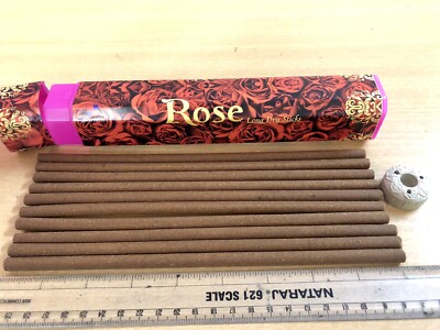 Indian 10 pc GULAB ROSE DHOOP INCENSE STICKS 9 inch long 7 mm thick