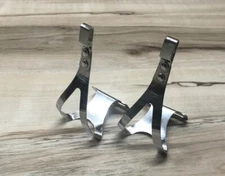 Vintage ( CYCLE PRO ) ALE CT Pedal Toe Clips Chrome ~ Made In Italy