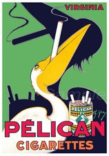 VINTAGE PELICAN CIGARETTES ADVERTISING A4 POSTER PRINT