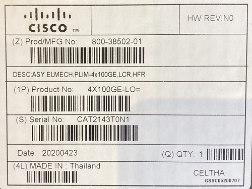 CISCO 4X100GE-LO V01 4-PORT 100GBGE LAN ROUTER MODULE - Picture 3 of 3