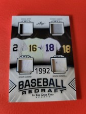DEREK JETER JERSEY JOHNNY DAMON JASON GIAMBI JASON KENDALL 4 GAME USED CARD